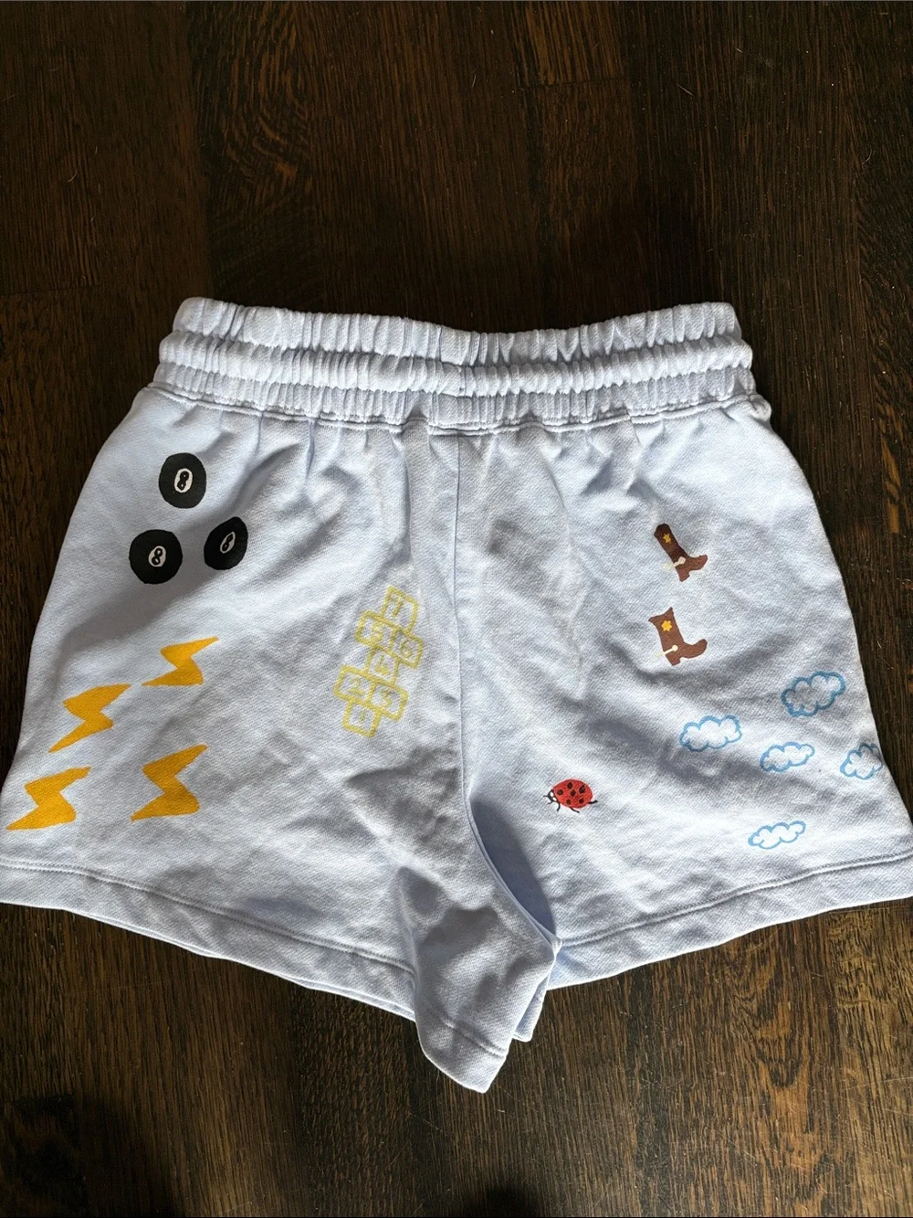 Light blue Graphic Lounge Shorts with Ladybugs & Flowers - Picture 5 of 5